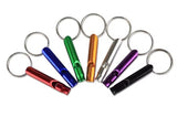 Anodized  aluminum  whistle Keyring, compact,  7 Colours to chose from