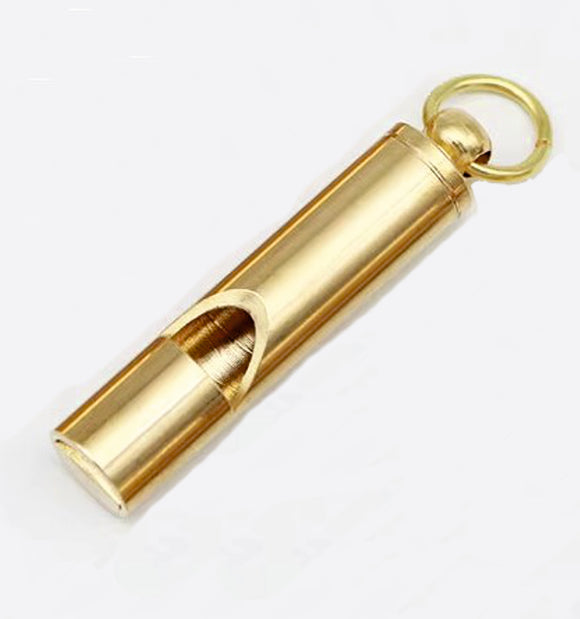 Whistle, Pure Brass, outdoor use, sports and survival, nicely detailed, loud,