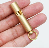 Whistle, Pure Brass, outdoor use, sports and survival, nicely detailed, loud,